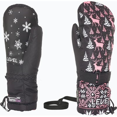 Level Детски скиорски ръкавици Level Junior Mitt ninja pink