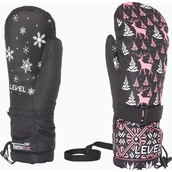 Level Детски скиорски ръкавици Level Junior Mitt ninja pink