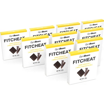 GymBeam Fitcheat Протеинов Шоколад 10 x 80 g черен шоколад с ванилия