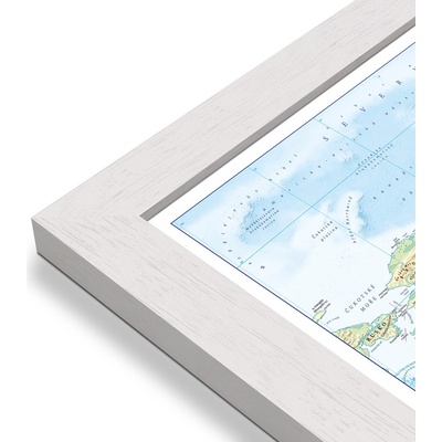 Excart Maps Svět - nástěnná zeměpisná mapa 196x138 cm (ČESKY) Varianta: mapa v dřevěném rámu, Provedení: Pegi bílý