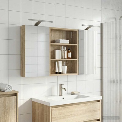 vidaXL Комплект шкафове за баня с рафт 3 pcs 100 x 10, 5 x 50 см (3403690)
