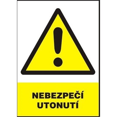 Nebezpečí utonutí, tabulka 210x297mm, plast