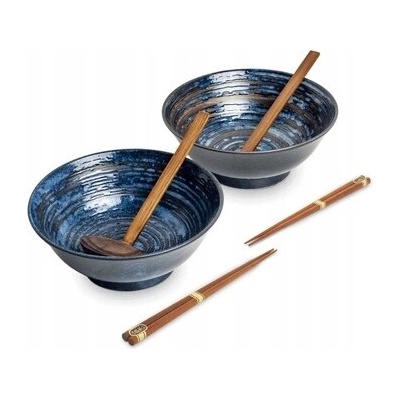 Emro Aziatica Sada misek Edo Japan s hůlkami a lžící Uzu 22 cm