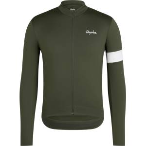 Rapha Мъжка фланелка с дълъг ръкав за колоездене Rapha Core Thermal Long Sleeve Jersey Cycling jersey - Deep Depths / White Alyssum (056-3830-0212)