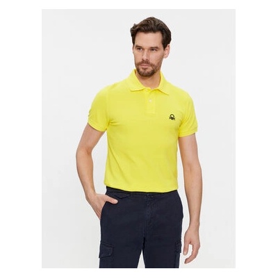 United Colors Of Benetton Тениска с яка и копчета 3089J3178 Жълт Regular Fit (3089J3178)