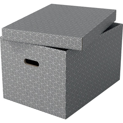 ESSELTE Krabice úložná Esselte - L / šedá / 510 x 355 x 305 mm / s otvory / 3 ks 179218