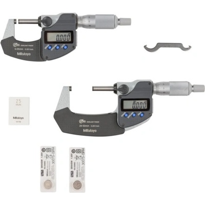 MITUTOYO Sada třmenových mikrometrů 0-50mm metrická výstup dat s ochranou ip65 mitu-293-966-30