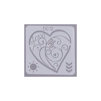 Šablona plast SRDCE 13x13 cm