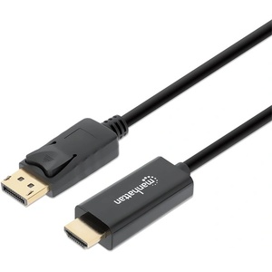 Manhattan Кабел Manhattan - DisplayPort към HDMI (DisplayPort 1.2, 4K/60 Hz, 1 м, черен) 153195 (153195)