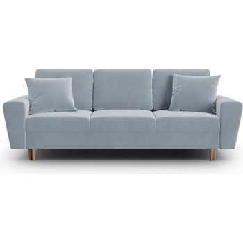 Cosmopolitan Design Светлосин кадифен разтегателен диван с място за съхранение 235 cm Kyoto - Cosmopolitan Design (COS_3SF_2_F2_KYOTO3)