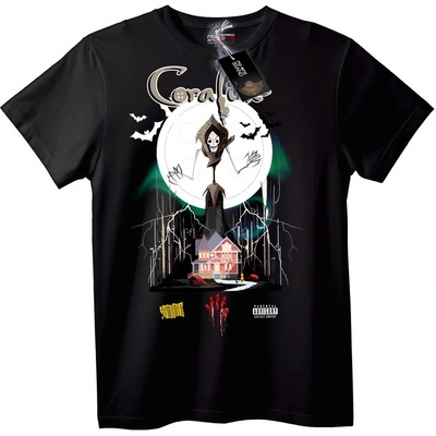 NOONEBRAND Тениска Coraline Хелоуин - 2XL, Black