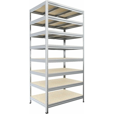 Biedrax Regál do domácnosti 35 x 75 x 210 cm, pozink, 8 polic OSB 10 mm, nosnost 300 kg na polici