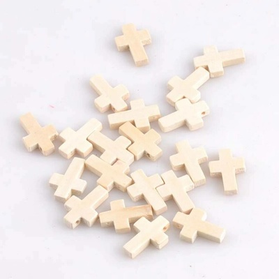 Pro Háčkování Dřevěný křížek 22 x 15 x 4 mm přírodní