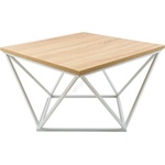 HowHomely Масичка за кафе CURVED 60x60 см бял/бежов (DD0516)