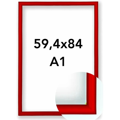 BFHM Fotorámeček BF Rozměr: A1 - 59,4 x 84 cm, Barva: Červená, Typ zasklení: Plexi