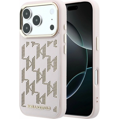 Karl Lagerfeld PU Perforated Monogram MagSafe Zadní Kryt pro iPhone 17 Pro Pink