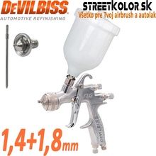 DeVilbiss FLG-5 1,4mm stříkací pistole pro barvu a polyuretan + 1,8mm pro plnič