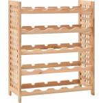 vidaXL Стойка за вино за 25 бутилки, орех масив, 63x25x73 см (247101)