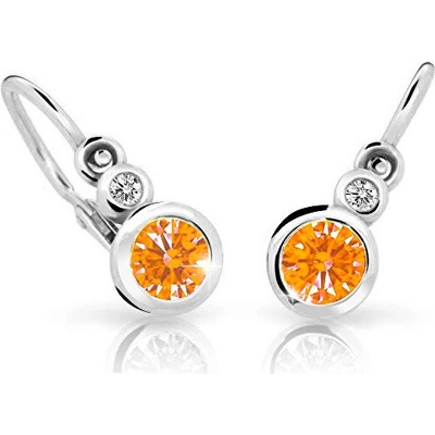 Cutie Jewellery detské náušnice z bieleho zlata C1984-10-X-2 oranžová