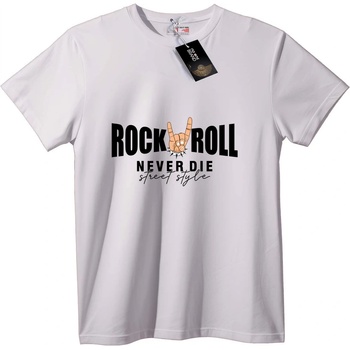 NOONEBRAND Тениска Rock N Roll никога не умира - 2XL, Black