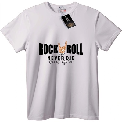 NOONEBRAND Тениска Rock N Roll никога не умира - 2XL, Black