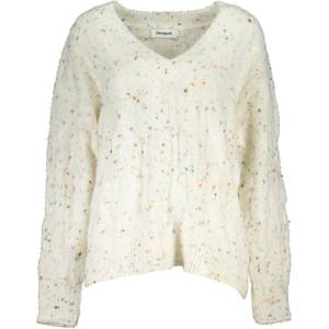 Desigual Дамски пуловер desigual, Цвят Бял (23wwjf84_bi1001)