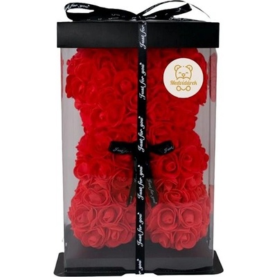 Medvídárek Classic medvídek z růží 25cm dárkově balený - světle červený – Zboží Dáma