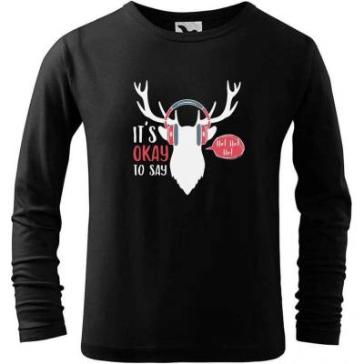 Dobrý triko Dětské vánoční triko Ho Ho Ho Černá
