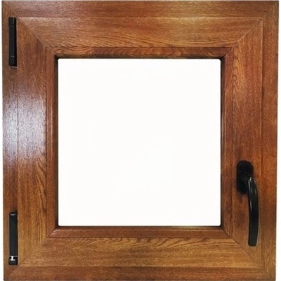 TeraGlass Okno plastové 4-komorové, 2-sklo, zlatý dub, 600 x 600 x 60 mm, L