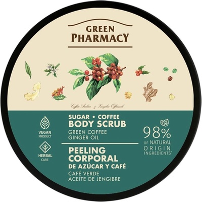Green Pharmacy Sugar Body Scrub - cukrový telový peeling 200 ml Green Coffee ● Ginger Oil - zelený čaj a zázvor