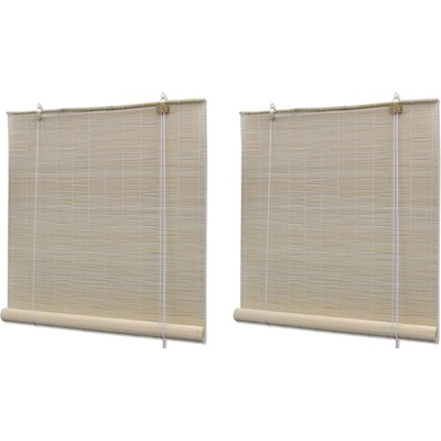 vidaXL Zatemňovací rolety z přírodního bambusu 2 ks 120 x 160 cm