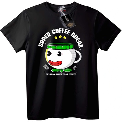 NOONEBRAND Тениска Супер Кафе Пауза - 2XL, White