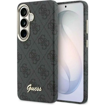 Guess PU 4G Script Metal Logo Magnetic Zadní Samsung Galaxy S26 Black