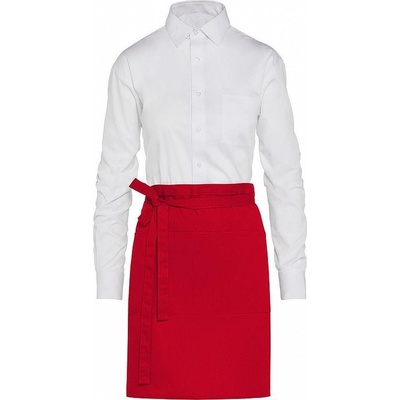 SG Accessories BISTRO Krátká zástěra Brussels s kapsou se dvěmi přihrádkami Červená