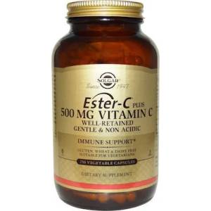 Solgar Хранителна добавка Витамин Ц 500mg , Solgar ESTER-C 500mg veg. caps 250s