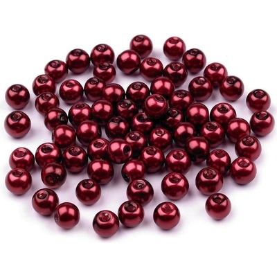 Skleněné voskované korálky Ø6 mm 50g Barva: bordo – Zboží Dáma