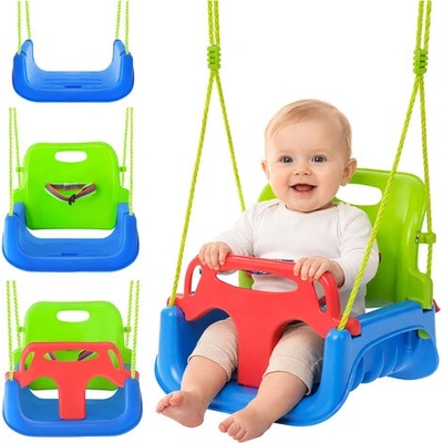 Kruzzel Dětská houpačka 3 v 1 zelenomodrá – Zbozi.Blesk.cz