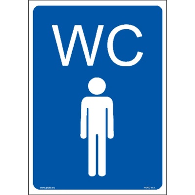 DUKO WC - MUŽI tabulka modrá Formát: 105 x 148 mm, Materiál: samolepící vinylová fólie