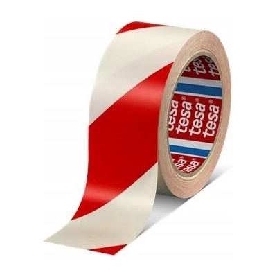 Tesa výstražná páska 33 m x 50 mm bílo-červená