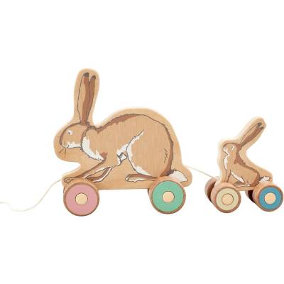 Rainbow Designs Играчка за дърпане Rainbow Designs - Дървени зайчета (5014475016744)