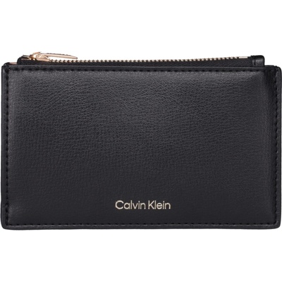 Calvin Klein dámska FOIL LOGO TOP ZIP CARDCASE čierna zlatá