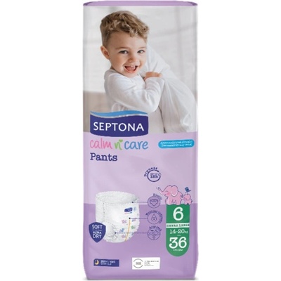 Septona Бебешки пелени-гащички Septona - Calm n' Care, Extra Large, размер 6, 14-20 kg, 36 броя (5201410886108)