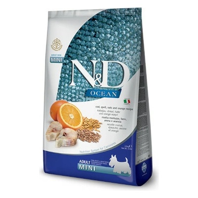 N&D Ocean Adult Mini Codfish Spelt Oats & Orange 7 kg