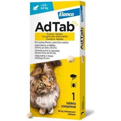 AdTab žuvacie tablety pre mačky pre 2-8 kg 1 ks