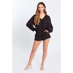 Influence Къси панталони Influence Women's Button Shirt and Shorts Set - Black