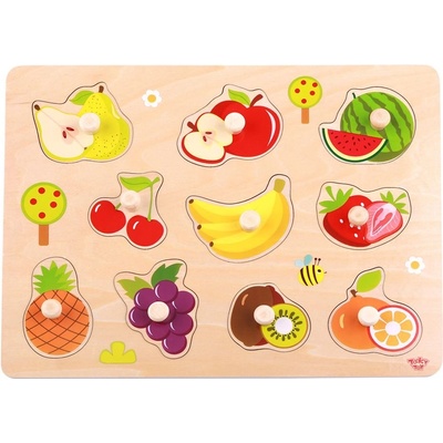 Tooky Toy - Дървен пъзел с дръжки Плодове TY854