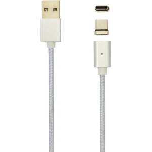 SBOX Кабел sbox magnetic typec, от usb c(м) към usb c(м), магнитен, 1м, сив (magnetic-typec)
