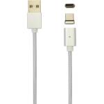 SBOX Кабел sbox magnetic typec, от usb c(м) към usb c(м), магнитен, 1м, сив (magnetic-typec)