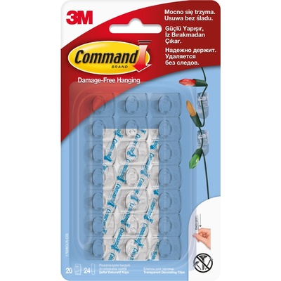 3M Command™ čiré samolepící plastové háčky, provedení mini, 20 ks