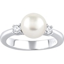 SILVEGO Stříbrný prsten MAYA s pravou přírodní perlou LPS1496RW